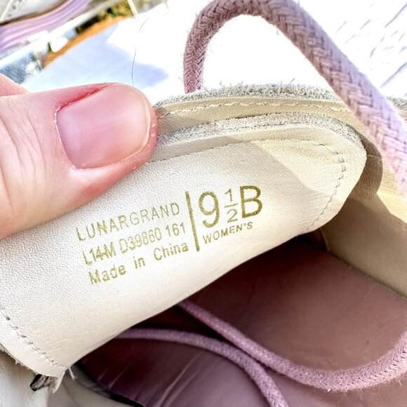 Cole Haan Alisa Wingtip Oxford Shoe Womens 9.5 Gray Suede Purple Academia Preppy - Picture 8 of 10